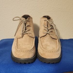 L.L. Bean Tan Ankle Boots with Moc-Toe Design